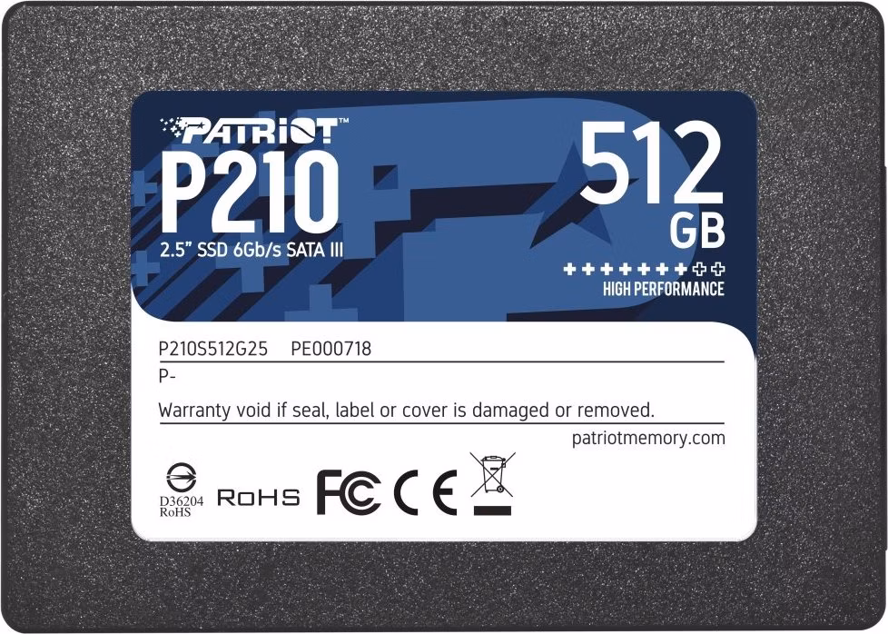 PATRIOT P210 512GB SSD / 2,5" / Interní / SATA 6GB/s / 7mm