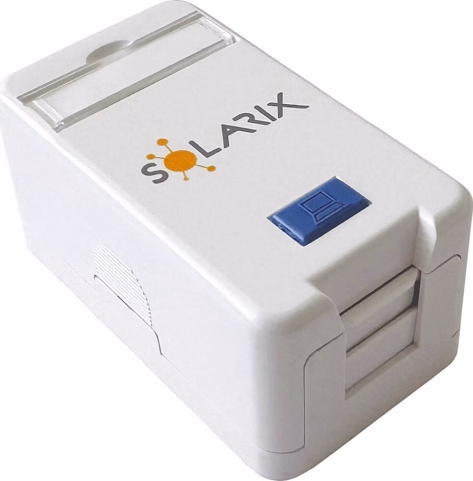 Solarix zásuvka modulární pro 1 keystone na omítku bílá SXMO-1-0-WH
