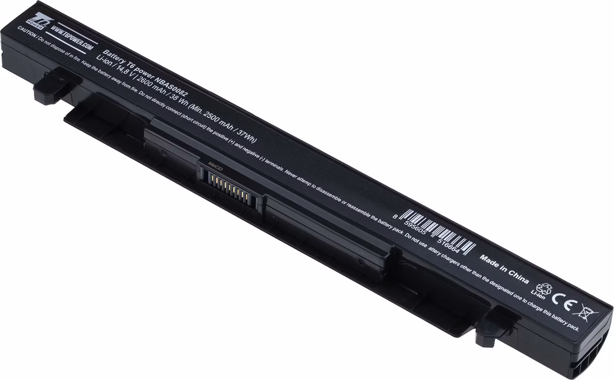 Batéria T6 Power pre Asus X450, X550, X552, A450, A550, F450, F550, F552, R510, 2600mAh, 38Wh, 4cell