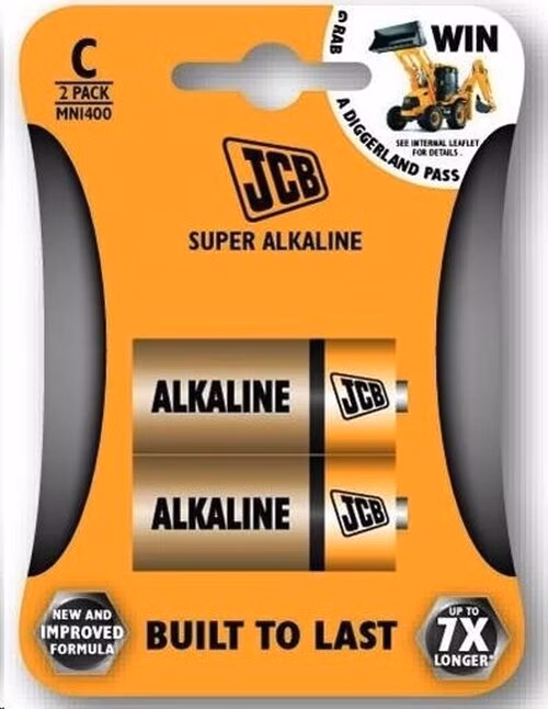 JCB SUPER alkalická baterie LR14, blistr 2 ks
