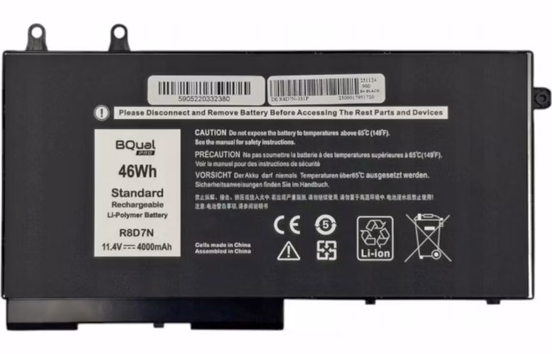 TRX Baterie BQual R8D7N/ 11.4V/Li-Pol/4000 mAh/ pro Dell Latitude 5400,5410,5411,5500,Precision 3540/451-BCIR/ neorigi.