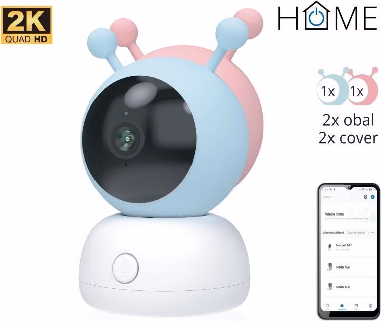 iGET HOME Camera CS2 Baby - WiFi 2K IP kamera a chůvička, noční vidění, audio, 2x obal, teplota