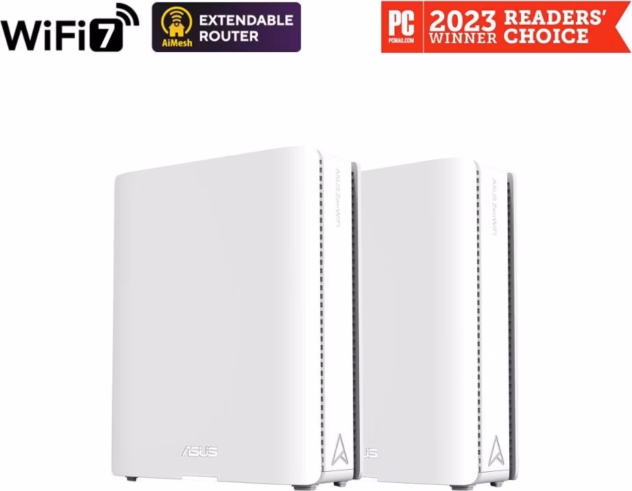 ASUS ZenWiFi BQ16 BE25000 Quad Band WiFi 7 (802.11be) Mesh Router 2x 10G ports, Smart Home Master, AiMesh, 4G&amp;5G (2-PK)