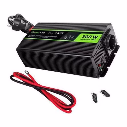 Green Cell Power Inverter UPS 12V to 230V Pure sine wave 300W/600W for furnances and central heating pumps