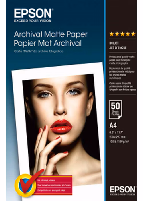 EPSON paper A4 - 192g/m2 - 50sheets - archive matte