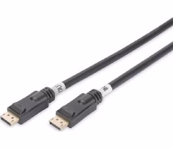 Digitus DisplayPort 1.2. připojovací kabel se zesilovačem 15 m, Ultra HD 4K ,zlacené konektory