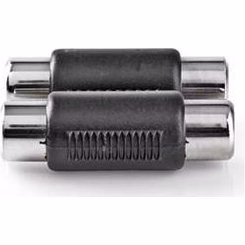 Nedis CAGB24952BK - Stereofonní audioadaptér | 2x RCA Zásuvka - 2x RCA Zásuvka | Černá barva