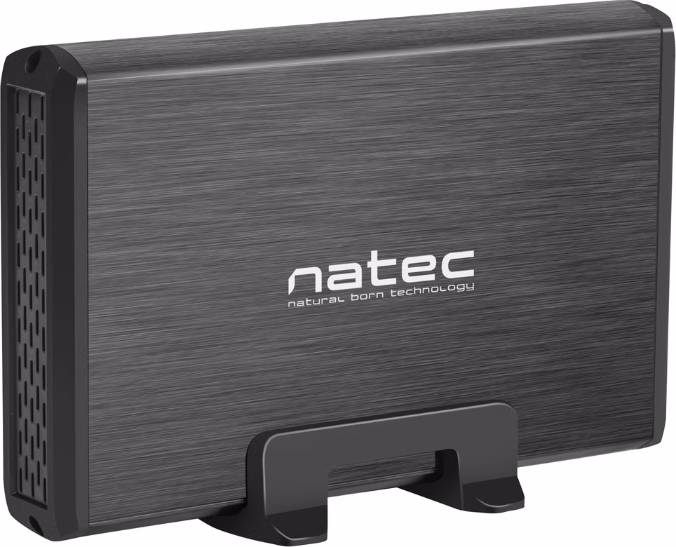 Externý box pre HDD 3,5" USB 3.0 Natec Rhino, čierny, vrátane napájacieho adaptéra