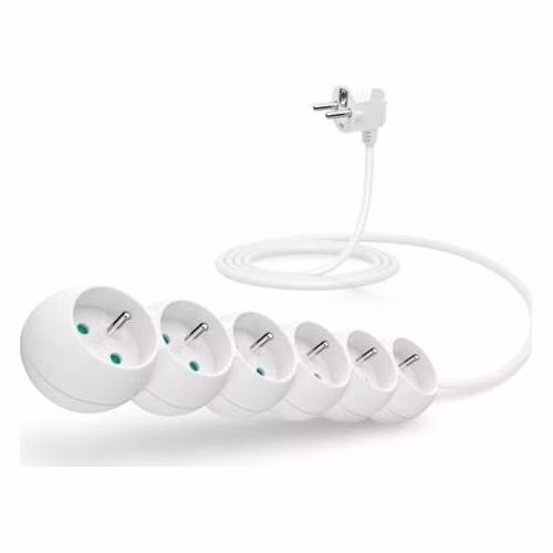 CONNECT IT prodlužovací kabel 230 V, 6 zásuvek, 2 m, bez vypínače (bílý)