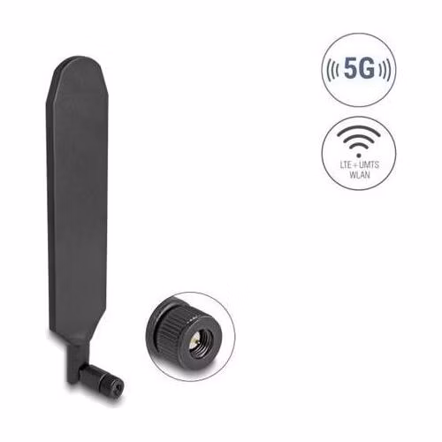 Delock 5G LTE anténa SMA samec 3 dBi všesměrová otočná s naklápěním černý