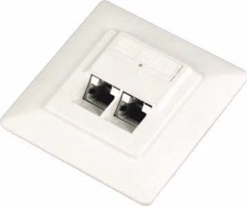 DATACOM Datová zásuvka UTP CAT6 2xRJ45 pod omítku 45st. bílá