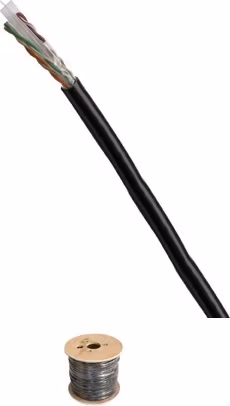 DATACOM UTP drát CAT6  PE,Fca  500m cívka černý OUTDOOR