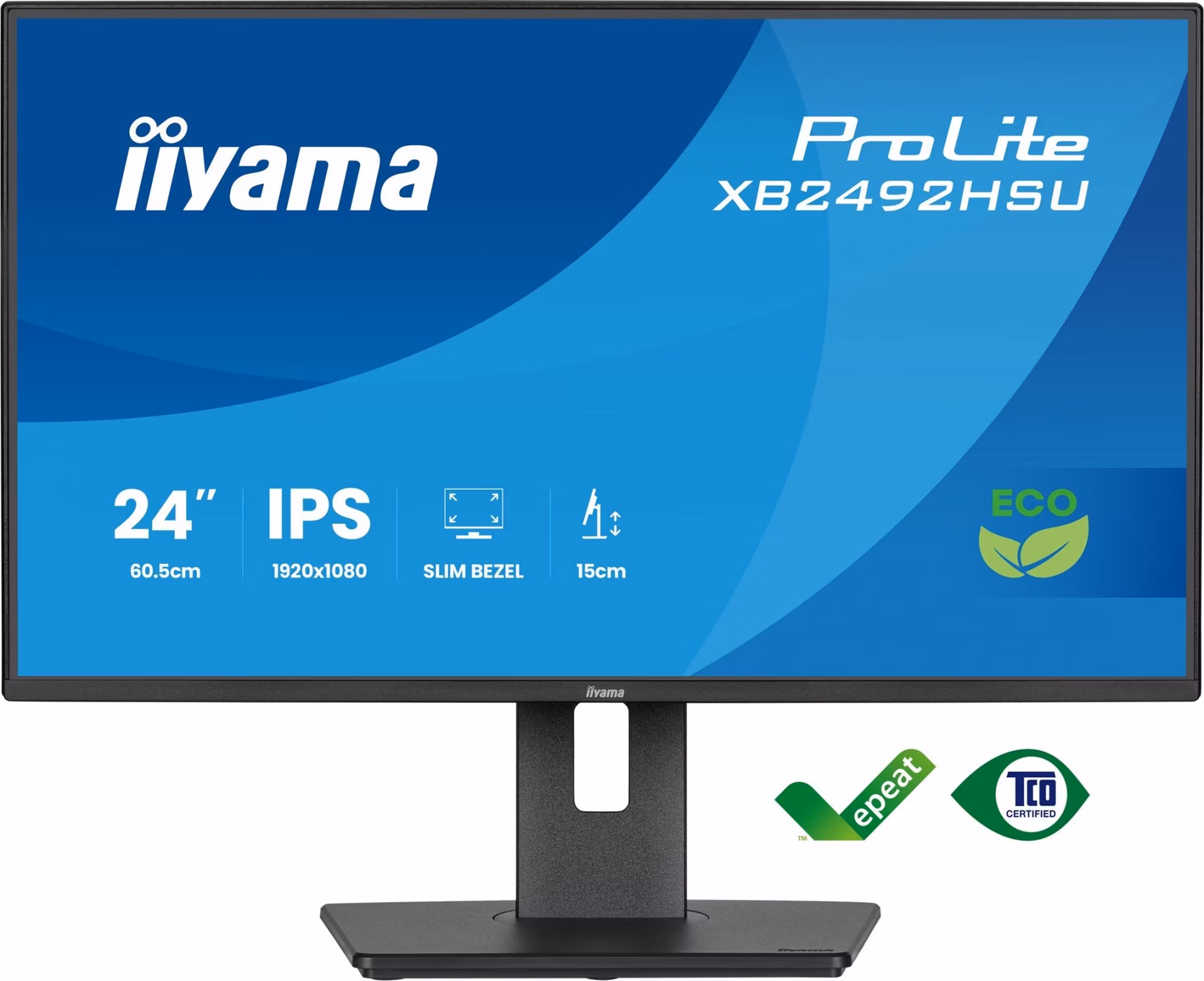24" iiyama XB2492HSU-B1: IPS, FHD, HDMI, DP, zelená, HAS