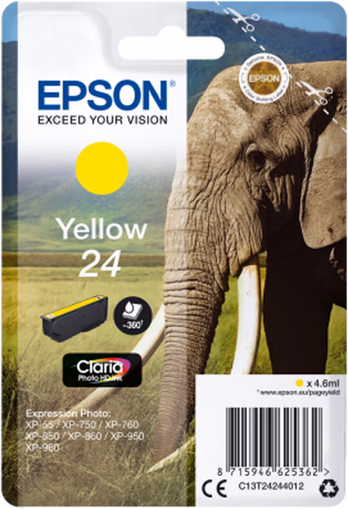 Epson Singlepack Yellow 24 Claria Photo HD Ink