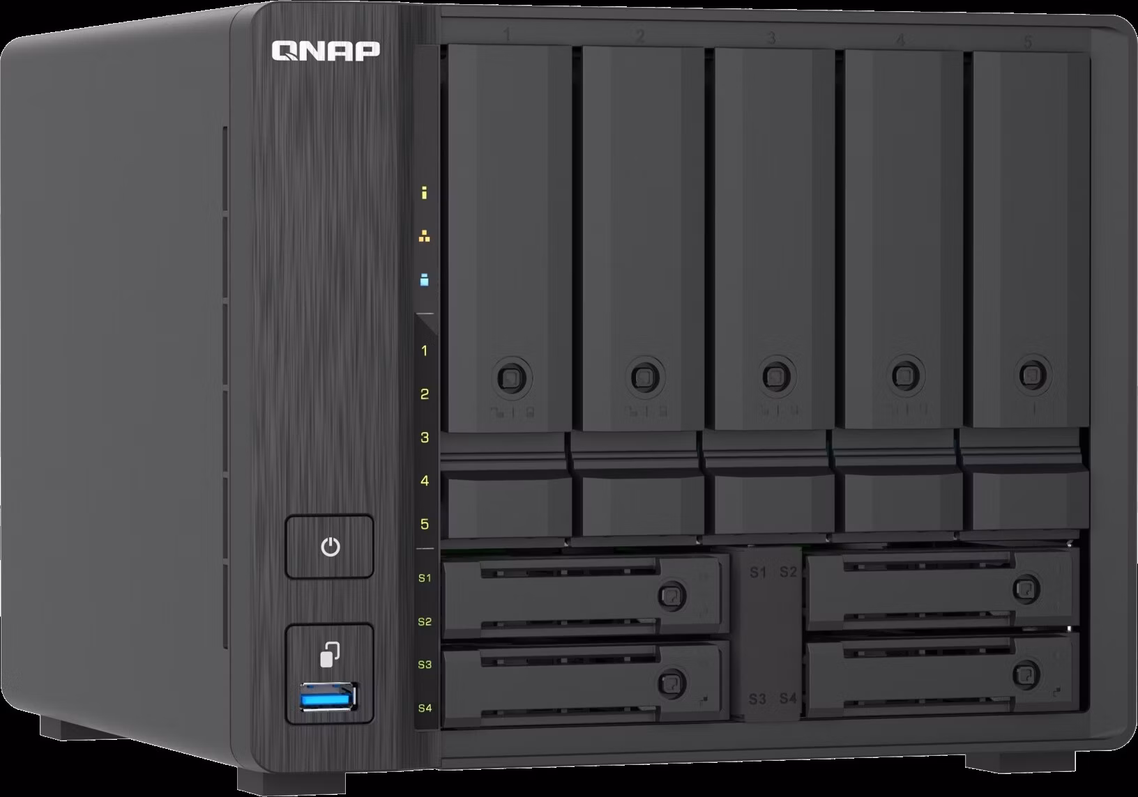 QNAP TS-h966TX-8G (i3 6core, ZFS, 8GB RAM, 5x 3,5" SATA + 4x 2,5" U.2, 2x 2,5GbE, 2x Thunderbolt 4)