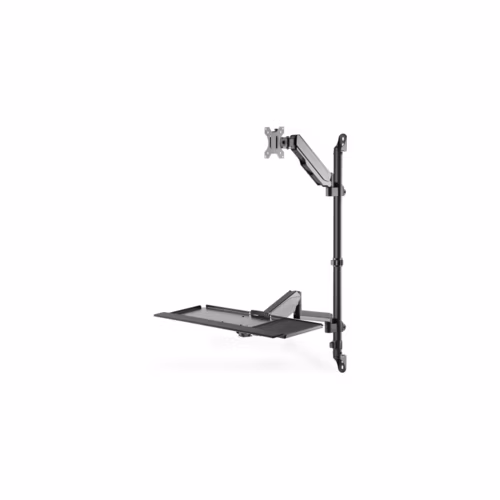 DIGITUS pracovní stanice pro sezení/stání, nástěnný držák, jeden monitor, černý max. 8 kg, max Velikost obrazovky: 17 VESA: 75x1