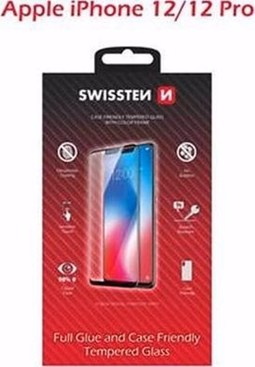 SWISSTEN OCHRANNÉ SKLO CASE FRIENDLY APPLE IPHONE 12/12 Pro ČERNÉ