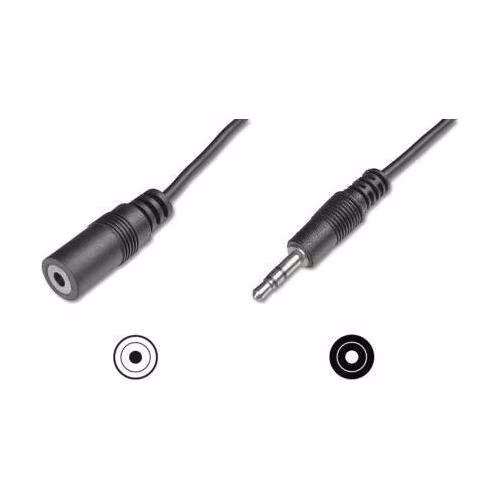 Digitus Audio prodlužovací kabel, stereo 3,5 mm 1,50 m, CCS, 2x0,10 / 10, stíněný, M / F, černý