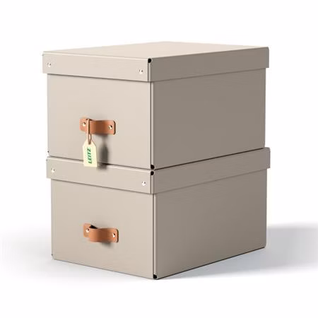 LEITZ úložný box, karton, velikost M, 2 ks béžový