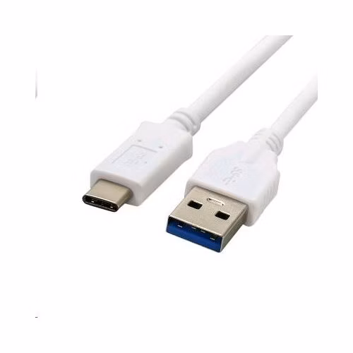 Kábel C-TECH USB 3.0 AM na Type-C kábel (AM/CM), 1m, biely