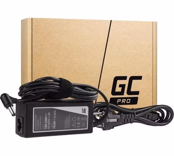 Green Cell PRO Charger / AC Adapter 19V 3.42A 65W for Asus R510C R510L R556L X550C X550L Toshiba Satellite C650 L750