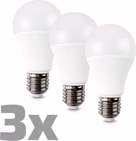 Solight LED žiarovka 3-pack, klasický tvar, 10W, E27, 3000K, 270°, 900lm, 3ks v baleniu