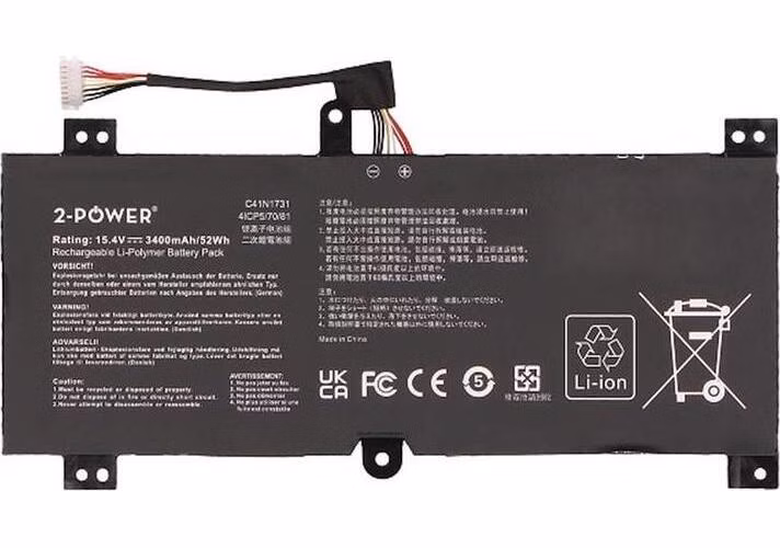 2-Power baterie pro Asus GL504GM ( C41N1731 C41PnC5 0B200-02940000 alternative) Baterie 15,4V 3400mAh