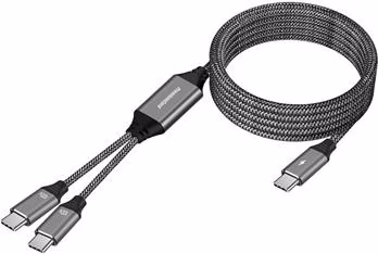 PremiumCord USB-C Inteligentní rychlo nabíjecí kabel s chytrým rozdělením výkonů 1m