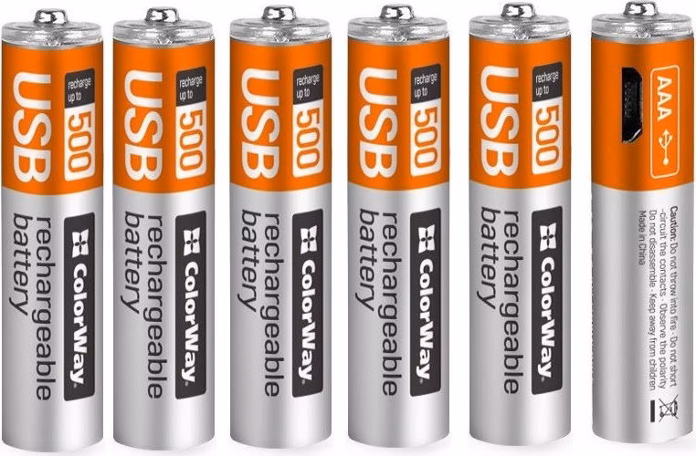 Colorway nabíjecí baterie AAA 400mAh/ micro USB/ 1.5V/ 6ks v balení
