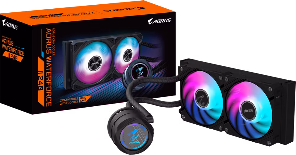 Gigabyte AORUS AIO liquid cooler CPU WATERFORCE II 240