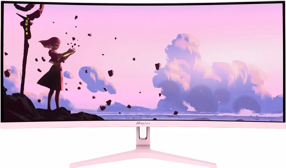 AROZZI NOVA herní monitor 34" 34T2K165 Pink/ LED/ 3440x1440/ 165Hz/ VA/ 4000:1/ 1ms/ 2xHDMI/ 2xDP/ růžový