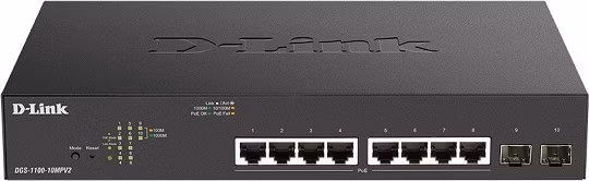 D-Link DGS-1100-10MPV2 10-Port PoE+ Gigabit Smart Managed Switch