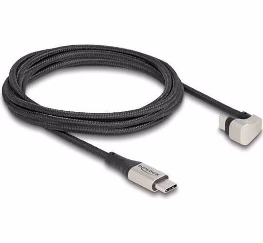 Delock USB 2.0 Kabel USB Type-C™ ze zástrčky na zástrčku, 180°, pravoúhlá 2 m PD 60 W