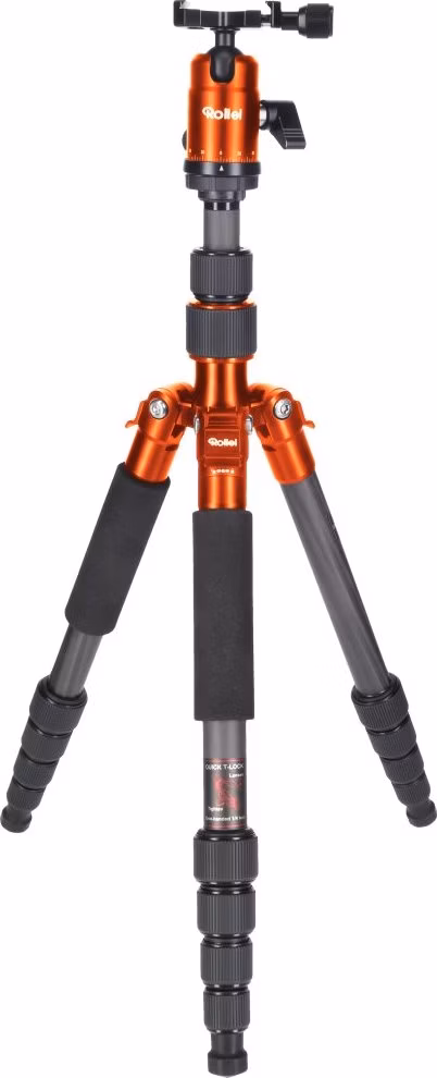 Rollei Stativ Compact Traveler No 1 Carbon/ Zátěž 8kg/ Vytažený 145 cm/ Karbon/ Oranžový