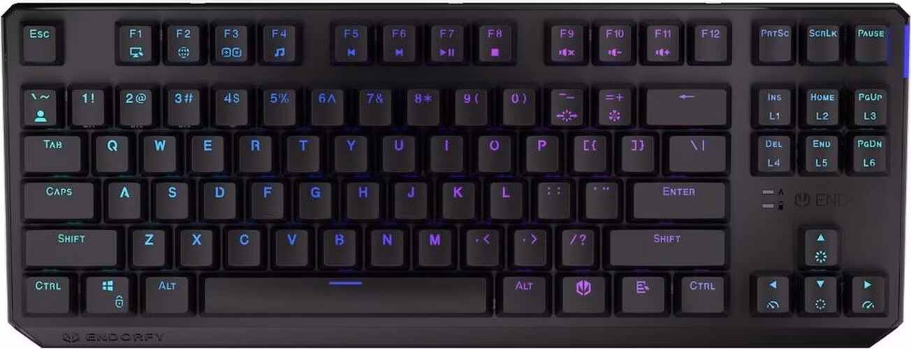 Endorfy herní klávesnice Thock TKL Wireless Red / RGB / red sw. / bezdrátová / mechanická / US layout / černá