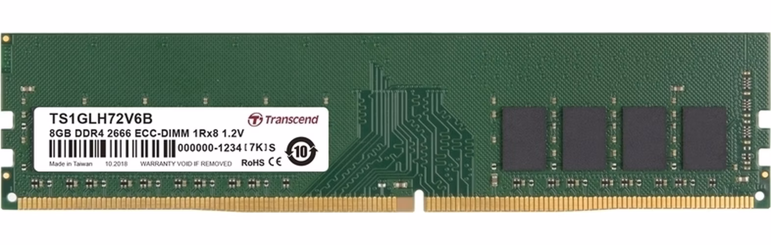 Transcend paměť 8GB DDR4 2666 ECC-DIMM 1Rx8 CL19