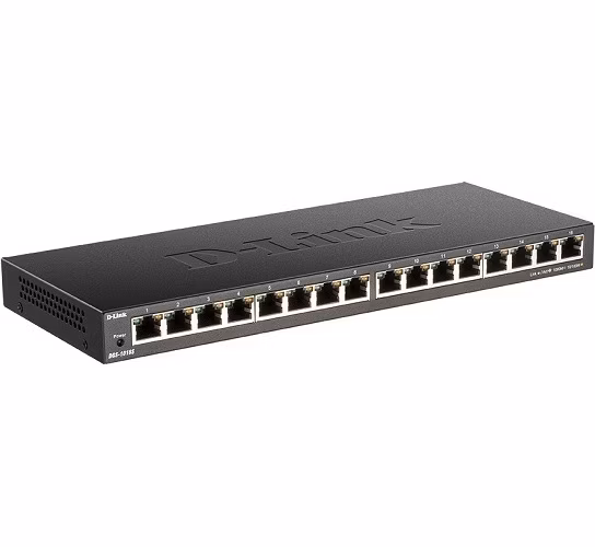 D-Link DGS-1016S 16-Port 10/100/1000Mbps Unmanaged Gigabit Ethernet Switch