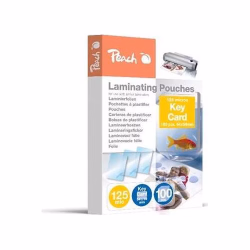 PEACH laminovací folie Pouch Key Card (64x99mm), 125mic, 100ks
