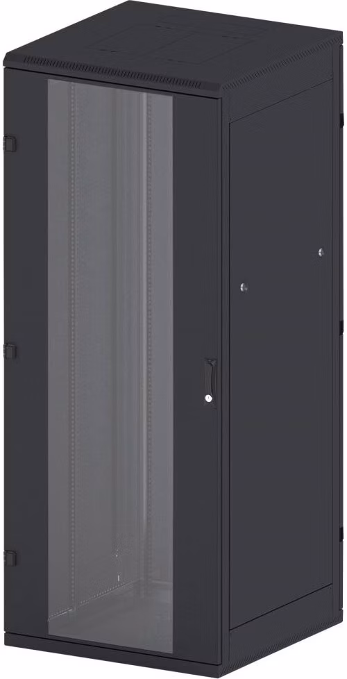 Triton 19" rozvaděč stojanový 47U/600x600, typ RT, nosnost 1200kg, skleněné dveře, RAL9005, černý