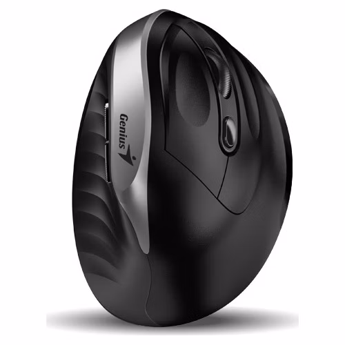 GENIUS Vertikální myš Ergo 8250S Silver Grey/ 1600 dpi/ bezdrátová/ 6tlačítek/ tichá/ černostříbrná