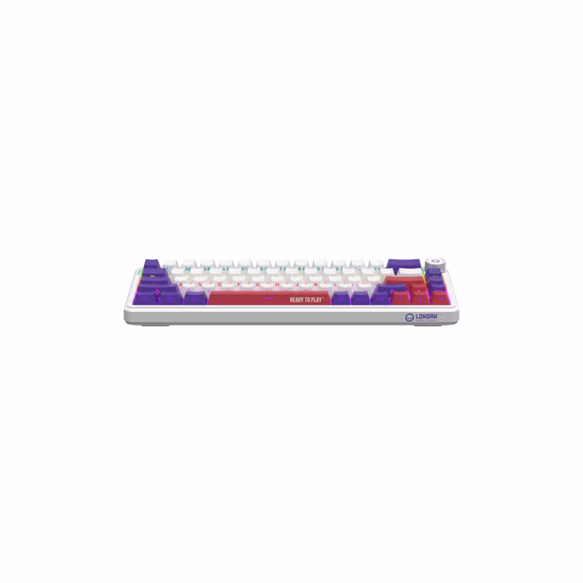 Lorgar KBA41MWH, mechanická herná klávesnica, 66 klávesov, Toxic Purple Switch, Hot-Swap, RGB, USB-C
