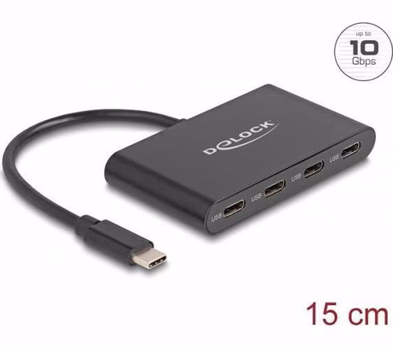 Delock Rozbočovač USB 3.2 Gen 2 USB Type-C™ se 4 porty USB Type-C™ samice – 10 Gbps