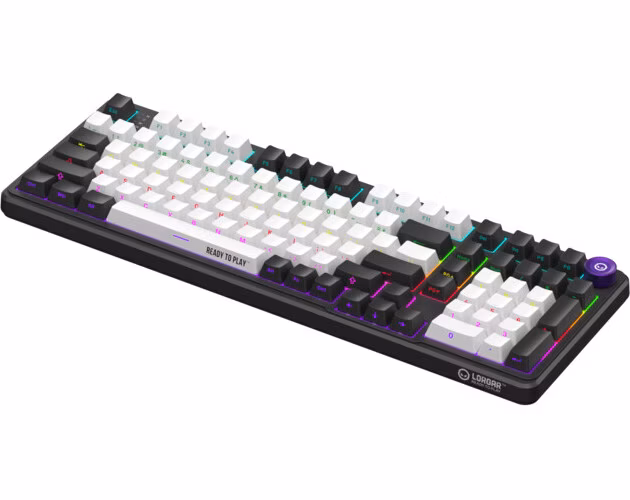 Lorgar KBA4195BK, mechanická herná klávesnica, 101 klávesov, Toxic Purple Switch, Hot-Swap, RGB, USB-C