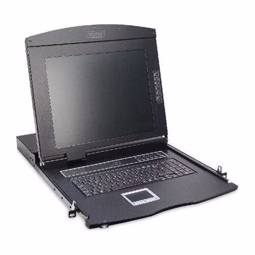 Digitus modularizovaná TFT konzole 43,2 cm (17 "), s 8 portem KVM, americká klávesnice, RAL 9005 černá barva