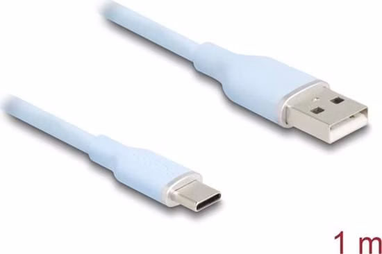 Delock USB 2.0 kabel USB Typ-A samec na USB Type-C™ samec 1 m modrý Silikon