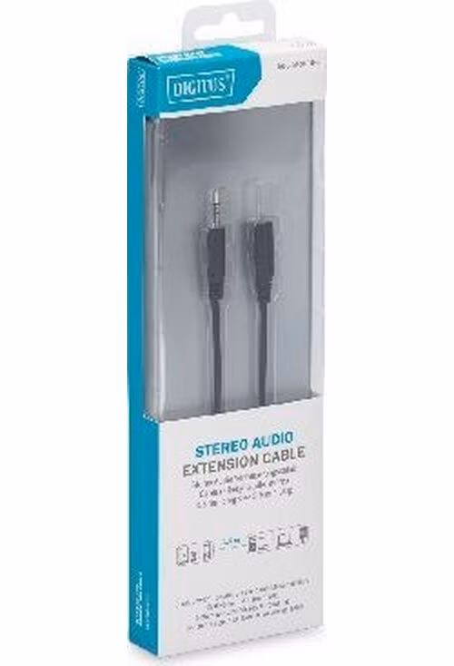 Digitus Audio extension cable, stereo 3.5mm M/F, 1.50m, 2x0.10/10, bl