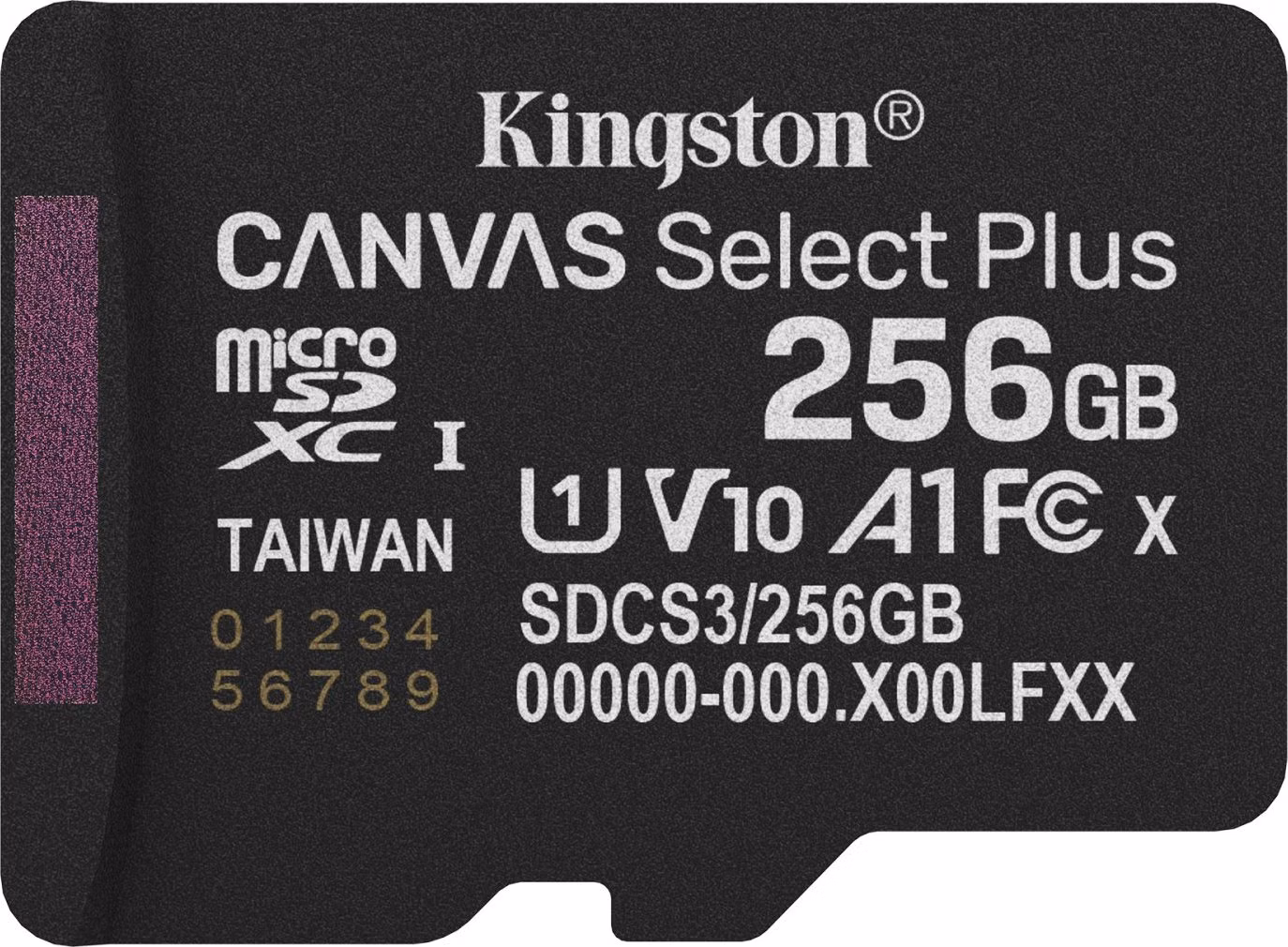 KINGSTON Canvas Select Plus Gen3 256GB microSDXC / A1 / up to  150MB/s  / bez adaptéru
