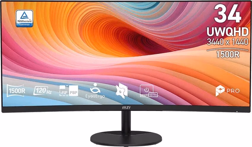 MSI Gaming PRO MP341CQ E12/ 34"/ 3440x1440/ VA/ 120Hz/ 1ms/ 300cd/m2/ 3500:1/ HDMI/ DP/ VESA/ černý