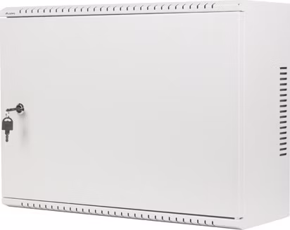 LANBERG Nástěnná jednodílná skříň 19", 4U+3U/540x200, (dodávané složené), nízkoprofilová, plné dveře, šedá (RAL7035)