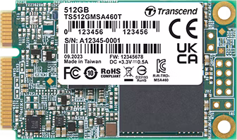 TRANSCEND MSA460T-VS1 128 GB SSD disk mSATA, SATA III, 3D TLC BiCS5